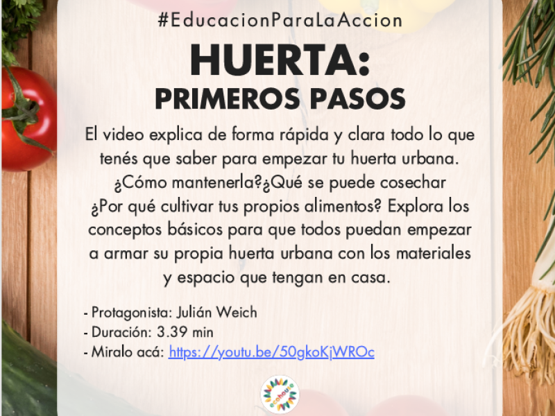 Huerta | Primeros pasos #Educación Para La Acción